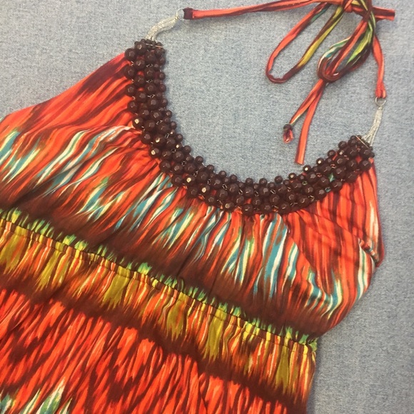 Heart SOUL Colorful Bohemian Maxi Dress, M - Picture 7 of 9